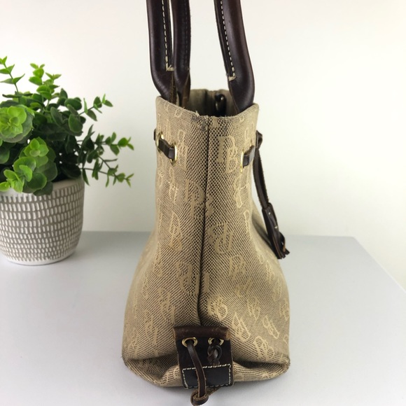 Dooney & Bourke Signature Logo Canvas/Leather Tassel Bag - Picture 3 of 16